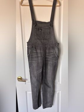 Free People Gray Washed Denim Overalls women’s size 28